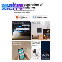 AICITY Interrupteur mural intelligent Zigbee 8 gangs, compatible avec la peau, pour maison connectée, neutre, 4 relais, 4 boutons de scène, 10A