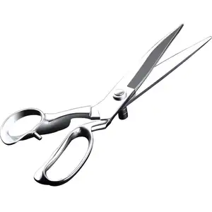 Kingwise Sewing Scissors Cutting Leather Shears for Tailors Japanese Steel Heavy Duty Crafting Fabric Premium 12 Inch Silver OEM