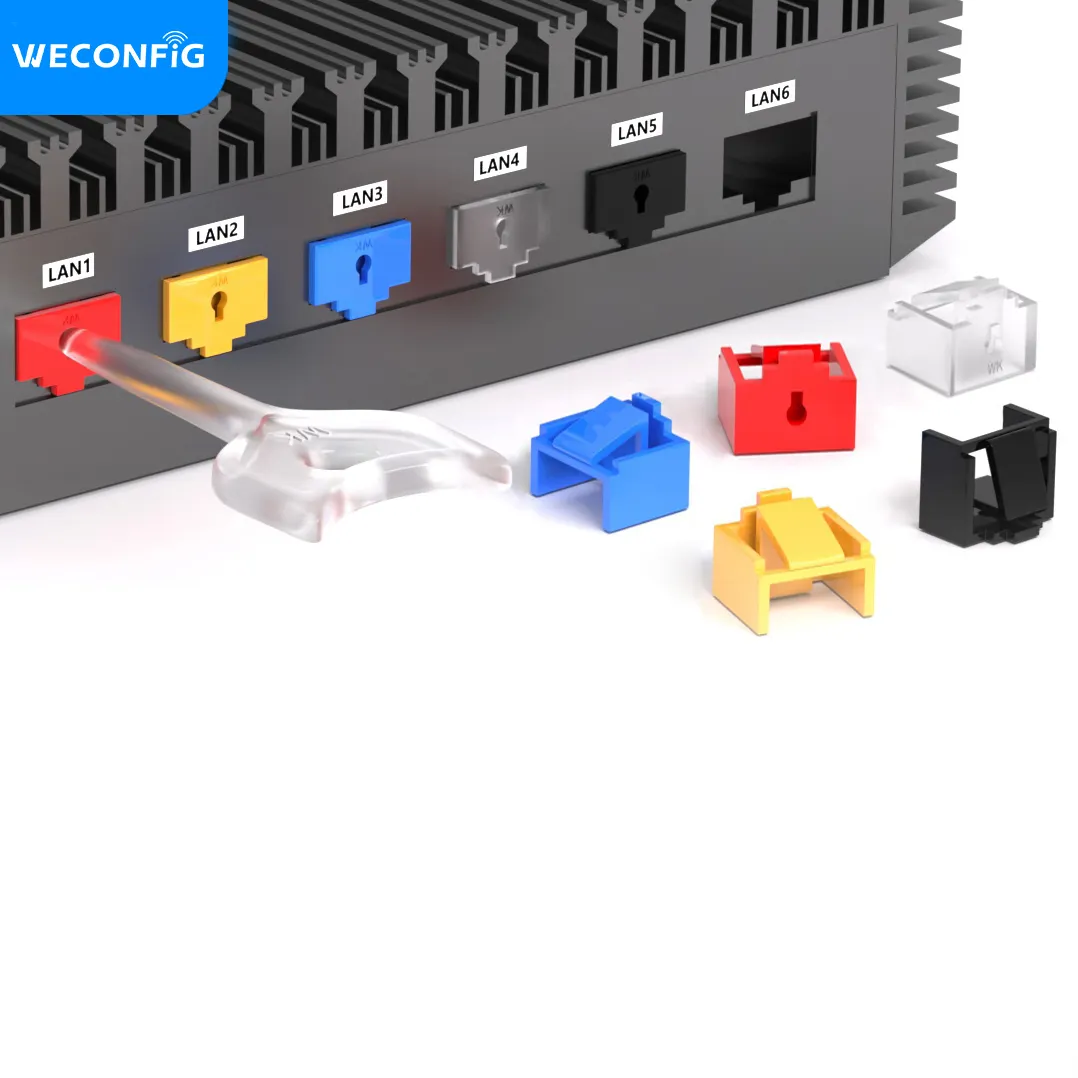 Ethernet RJ45 Cover Lockdown Jack Block out Device, Network Port Lock with key for data security