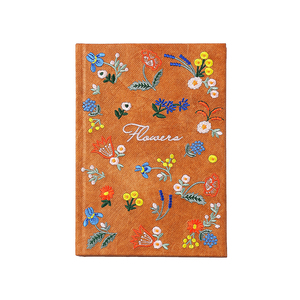 ए 5 नकल चमड़े की थ्रेड सिलाई बाउंड मुद्रित हार्डकवर कढ़ाई डायरी उपहार के लिए कस्टम लोगो के साथ - Product Image 3