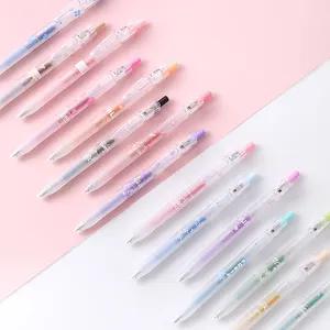 Bolígrafos de Gel con purpurina de 16 colores pastel personalizados, punta fina de 0,7mm, juego de bolígrafos retráctiles con purpurina de colores brillantes para niños adultos