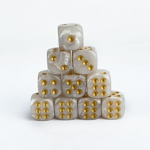 12mm colori di perla di giada angolo rotondo punti di Pixel regolari puntini di dadi in acrilico dadi gioco di plastica cubo - Product Image 3