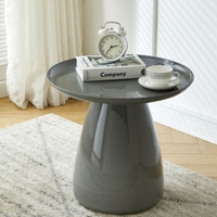 2025 Table d'appoint en plastique à dessus rond minimaliste moderne Table basse verre matériel meubles de maison pour salon