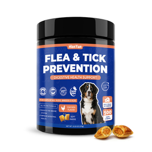 Masticables Suaves para la Prevención de Pulgas y Garrapatas en Perros - Levadura de Cerveza y Aceite de Coco para Reforzar la Inmunidad y Proteger el Pelaje - Protección Natural contra Parásitos - Product Image 1
