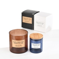 Vente en gros de pots à bougies en verre parfumés vides de 10 oz et 15 oz, cylindriques et ronds, avec couvercle en métal