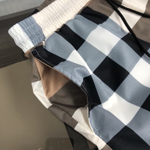 Designer <b>Men's</b> Casual Plus Size <b>Shorts</b> Bur berry Logo Sports Jogging Striped Canvas Waterproof Loose Khaki Fashion <b>Checkered</b> - Product Image 3