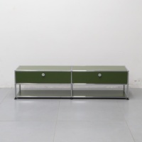 Meuble de rangement modulaire vintage en acier inoxydable, étagère de présentation multi-niveaux pour entrée, mobilier minimaliste anti-rouille