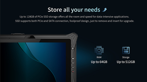 10.1 inch Rugged Windows tablet với Máy Quét Mã Vạch, IP68, GPS, NFC, 4 gam LTE | công nghiệp cầm tay PC - Product Image 3