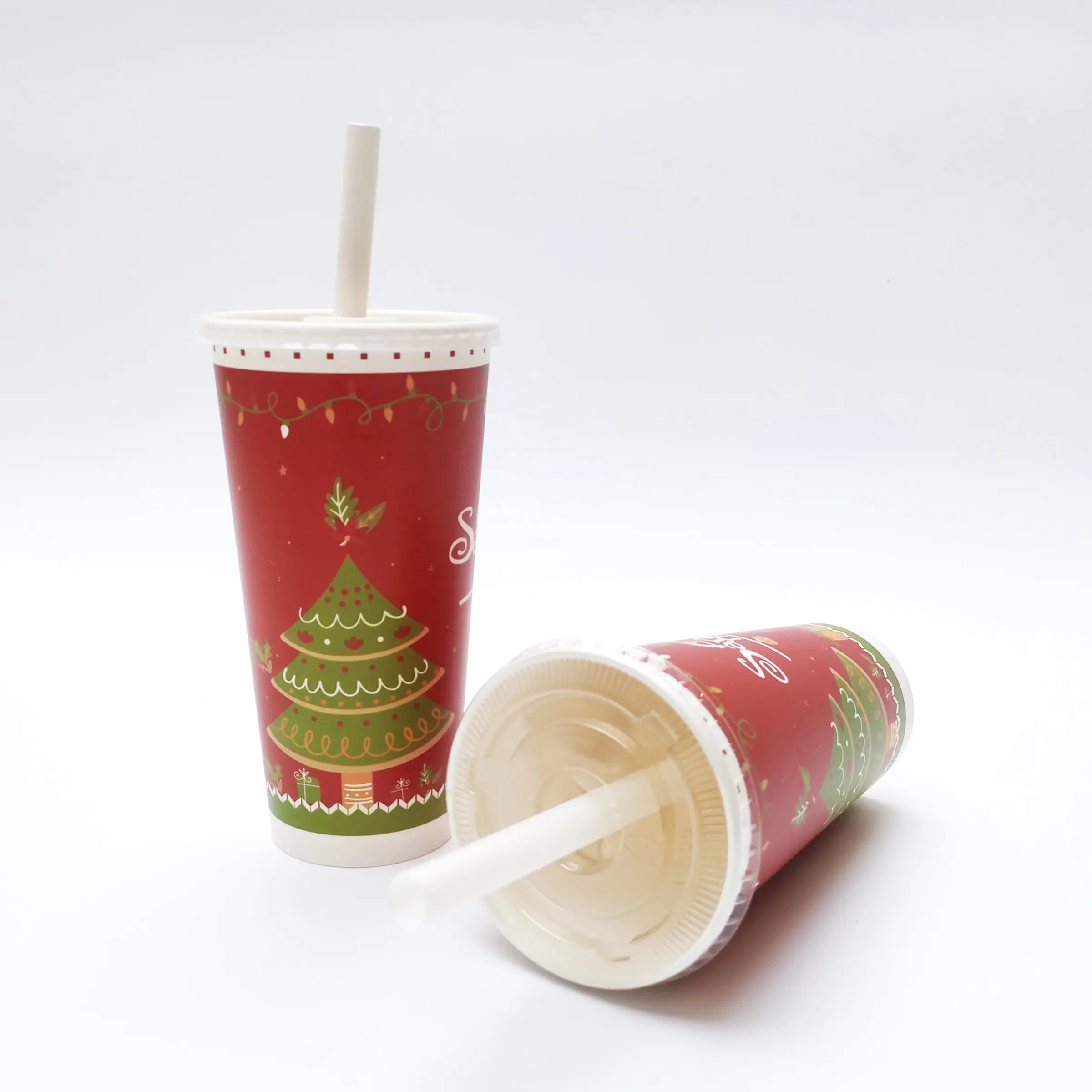 공장 맞춤형 로고 뚜껑이있는 친환경 일회용 이중 벽 종이 커피 컵
