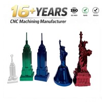 Modèle de monument de New York en métal usiné CNC sur mesure, moulage sous pression, électroplaqué couleur, Statue de la Liberté, modèle cadeau, décoration