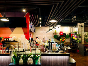 Bubble Tea mobili in noce nero Cafe <span class=keywords><strong>Shop</strong></span> Design Boba Juice Store infissi vendita al dettaglio fisica tè al latte bancone per caffè - Product Image 3