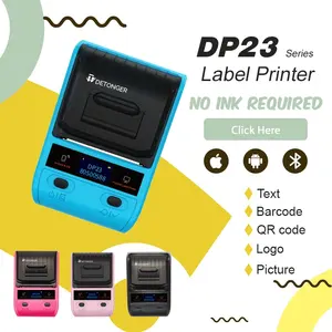 Detonger Portabel 20-50Mm Thermal Label Printer USB NFC Wireless Mini Pembuat Label untuk Supermarket Harga Label Pengiriman Kertas