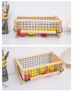 Panier de rangement en bois Panier de récolte <span class=keywords><strong>du</strong></span> <span class=keywords><strong>jardinier</strong></span> Articles divers en fer pour fruits et légumes Jardin d'œufs - Product Image 4