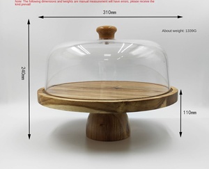Tùy Chỉnh Thiết Kế Hiện Đại Vòng Gỗ Keo Thân Thiện Với Môi Khay Bánh Trái Cây Hiển Thị Giá Cho Món Tráng Miệng Hộ Gia Đình Bên Sử Dụng Nhà Hàng Sử Dụng - Product Image 6