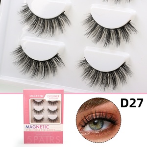 Coeur fille 5 paires de <span class=keywords><strong>cils</strong></span> <span class=keywords><strong>magnétiques</strong></span> Kit <span class=keywords><strong>avec</strong></span> <span class=keywords><strong>pince</strong></span> à épiler et eyeliner réutilisable bouclés gratuit doux <span class=keywords><strong>faux</strong></span> vison <span class=keywords><strong>cils</strong></span> livraison directe - Product Image 4