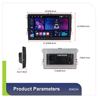 Autoradio Android Podofo 2Din 4+64G 9 pouces avec Carplay sans fil, Android Auto, GPS, Wifi pour VW/Passat/Golf/MK5/MK6/Jetta, livraison rapide