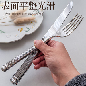 Ensemble de couverts colonne romaine dorée en acier inoxydable 304 – Couteau, fourchette, cuillère pour repas occidentaux et fêtes - Product Image 4