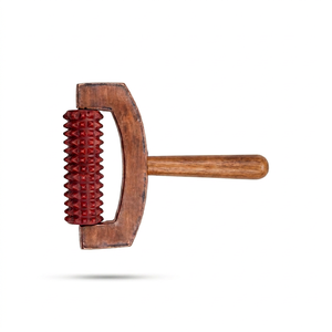 Rodillo de masaje con púas de madera, herramienta portátil para masaje corporal, color madera natural, alivio del estrés para uso doméstico - Product Image 1