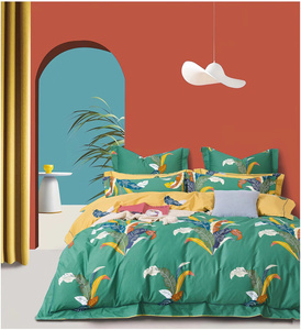 Nouveaux ensembles de housses de couette en coton imprimé, literie en coton imprimé, draps de lit, ensembles de draps ajustés avec taie d'oreiller - Product Image 3