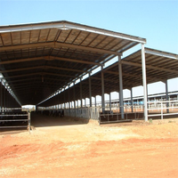 Conception de bâtiment préfabriqué moderne à faible coût pour l'élevage de bovins, structure en acier préfabriquée pour l'élevage laitier, abri pour moutons et chèvres