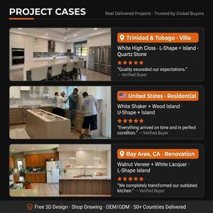 Refor Australia - Gabinetes de Cocina Modernos de Madera de Roble con Acabado Blanco Brillante de Alta Calidad y Lujo, Personalizados en Negro - Product Image 3