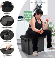 Tabouret de rangement pliant ignifuge et imperméable Pouf pouf pouf avec rangement