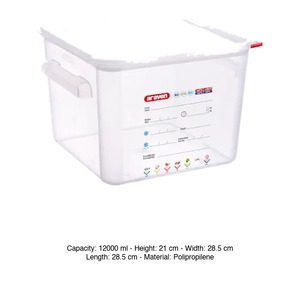 ภาชนะโพลีโพรพิลีนสุญญากาศ 12 ลิตร 28.5 × 28.5 × 21 ซม. พร้อมฝาปิดอาราเวน - Product Image 3