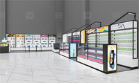 Meuble de présentation moderne pour ordinateurs portables, design personnalisé, étagères murales en verre pour magasin d'ordinateurs, pour la vente de casques audio