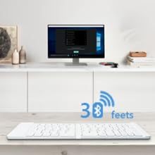 custom keyboard fcc portable rechargeable aluminum abs wireless bluetooth foldable keyboard with <b>stand</b> - Product Image 2