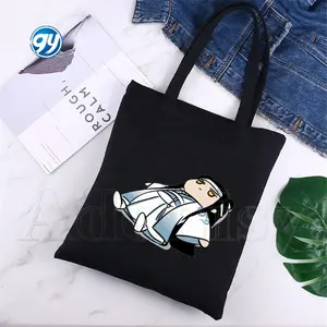 Borse a tracolla per bambini con stampa moo Dao Zu Shi in tela nera Harajuku Casual da ragazza Tote Eco Shopper