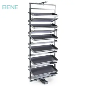 Manufacturer Supplier zinc alloy silvery gary corner shoes rotate the shoe rack