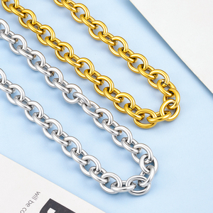 Cadena de Eslabones Ovalados de Acero Inoxidable Chapada en Oro de 18k, Accesorios Libres de Níquel para Joyería Permanente, Fabricación de Collares y <span class=keywords><strong>Pulseras</strong></span> DIY - Product Image 3