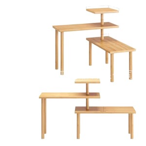 Wooden <b>Corner</b> Shelf 3 Tier Adjustable Spice Rack <b>Storage</b> <b>Unit</b> For Kitchen Home Use - Product Image 5
