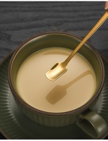 Cuillères à café carrées en acier inoxydable Cuillère à glace à long manche Tasse à dessert au miel Cuillères à offrir Accessoires de bar