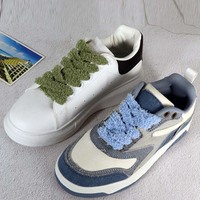 Lacets Weiou société lacets flous lacets de chaussures 1.5 cm plus larges lacets monocouche longueur de couleur personnalisée dont vous avez besoin
