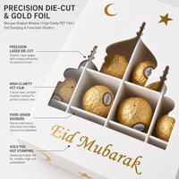 Boîte à gâteau en chocolat avec fenêtre, fournitures de fête, matériaux recyclés, qualité alimentaire, cadeau pour l'Aïd al-Fitr