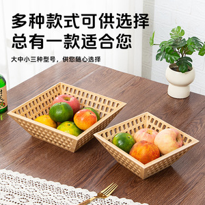 <b>Bamboo</b> Fruit Basket Square Handmade Food <b>Container</b> For Living Room Small Medium Large Size - Product Image 1