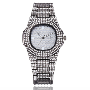 Moda noche estrellada diamante completo fecha reloj <span class=keywords><strong>de</strong></span> mujer cuarzo acero súper genial con estilo hip hop reloj <span class=keywords><strong>de</strong></span> lujo para hombres - Product Image 4