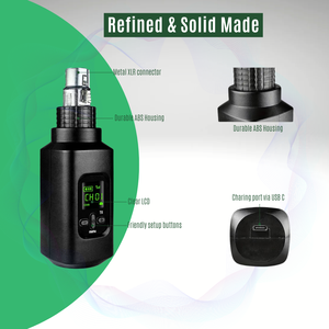 Cho Panvotech 2.4G Có Thể Sạc Lại Xlr Cắm Không Dây Transmitter Receiver Cho Cầm Tay Microphone Cho Ca Hát Guitar Hiệu Suất - Product Image 6