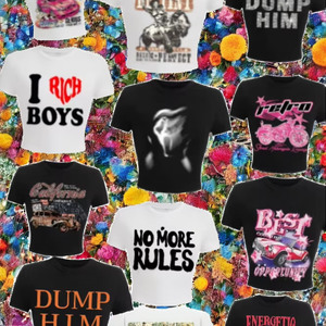 T-shirt court décontracté <span class=keywords><strong>moulant</strong></span> à col ras du cou imprimé à manches courtes pour <span class=keywords><strong>femme</strong></span> CUTENOVA Z912TP, style Y2K en tissu tricoté - Product Image 2