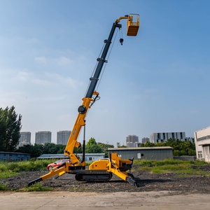 Grue araignée chenillée compacte de 5 tonnes avec nacelle et flèche de levage, ventouse à verre, prix direct usine - Product Image 1