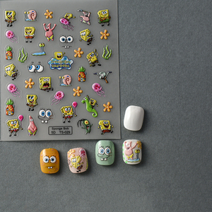 Simpatici cartoni animati <span class=keywords><strong>Spongebob</strong></span> <span class=keywords><strong>Squarepants</strong></span> 5d adesivi adesivi per unghie per manicure - Product Image 4