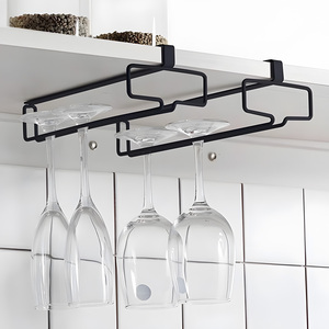Support mural ou de plafond pour <span class=keywords><strong>verres</strong></span> <span class=keywords><strong>à</strong></span> vin, sans perçage, en fer inversé, pour le rangement des <span class=keywords><strong>verres</strong></span> <span class=keywords><strong>à</strong></span> pied dans le bar et la cuisine - Product Image 2