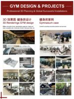Ensemble d'équipements de gym commercial haut de gamme de 800 m², solution complète pour centre de fitness avec conception 3D et visite virtuelle gratuites