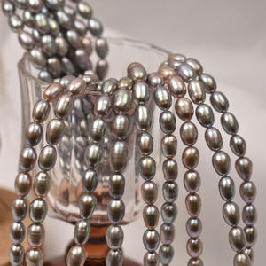 Perles de riz grises irradiées 4-8 mm Mini perles blanches naturelles d'eau douce DIY Accessoires semi-finis faits à la main - Product Image 4