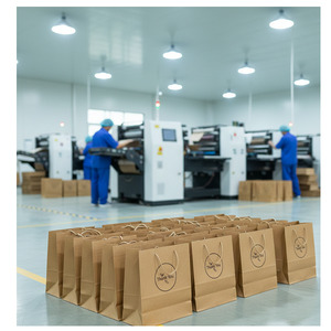 Bolsa de Papel Kraft Personalizable con Asa Retorcida, Logotipo Impreso Personalizado, Bolsa de Compras Ecológica para Minoristas y Comida para Llevar - Product Image 3