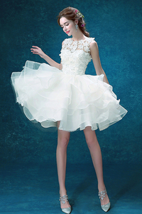 <span class=keywords><strong>Robe</strong></span> de mariée courte pour femmes, <span class=keywords><strong>robe</strong></span> de bal, <span class=keywords><strong>belle</strong></span> <span class=keywords><strong>robe</strong></span> blanche en dentelle - Product Image 6