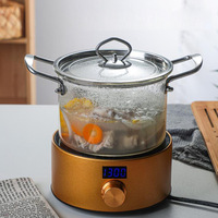 Marmite de cuisson classique en verre borosilicate transparent, écologique et alimentaire, pour la maison, idéale pour le shabu-shabu, les bouillies et les soupes au gaz
