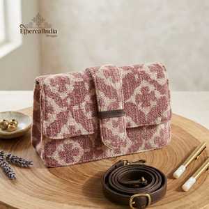 Cotton Block Print Clutch Zipper Closure <b>Small</b> Handmade Shoulder <b>Purse</b> Eco-Friendly Unisex - Product Image 1