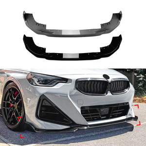 Front Bumper Lip Splitter For BMW 2 Series Coupe G42 M Sport 2022+ Piano Black Carbon Fiber Texture ABS Material - Product Image 1